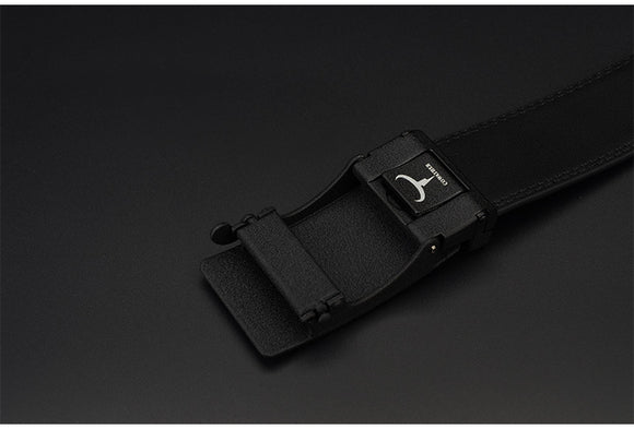 Cinturón de Cuero Vacuno con Hebilla Automática de Doble Capa para Hombre