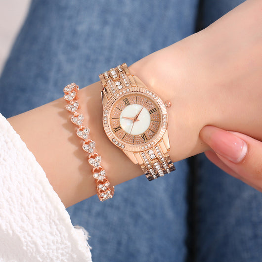 Reloj de Pulsera Elegante de Lujo con Diamantes Incrustados y Superficie de Cielo Estrellado para Mujer - Image 7