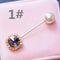 Pearl crystal one word pin scarf buckle brooch 1 Estilo