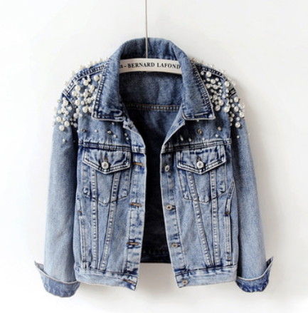 Chaqueta Denim Coreana Oversized con Tachuelas - Estilo Pesado para Primavera y Otoño