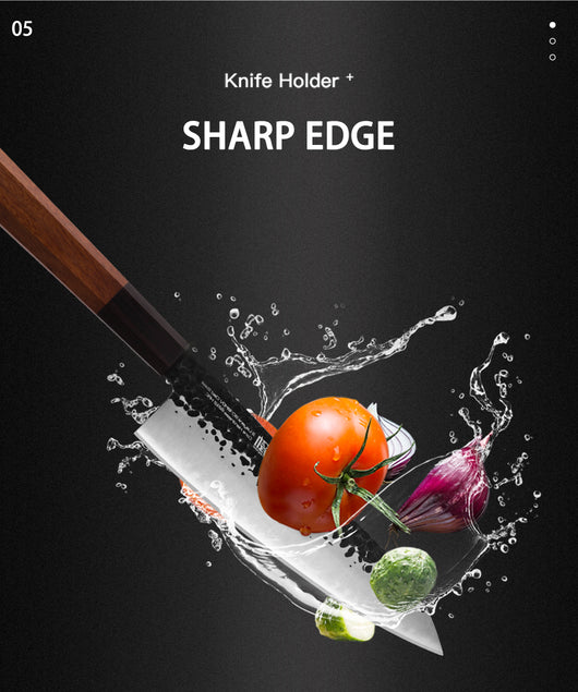 Set de 4 Cuchillos Japoneses Profesionales Nakiri y Santoku con Mango Octagonal - Image 8