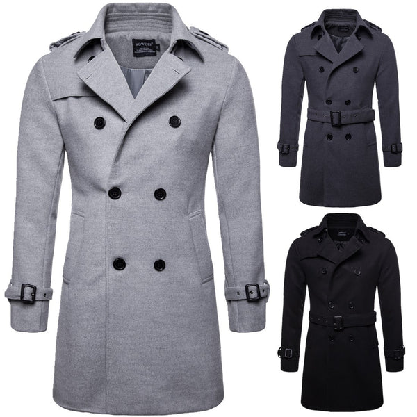 Chaqueta Larga Casual para Hombre - Estilo Europeo y Americano