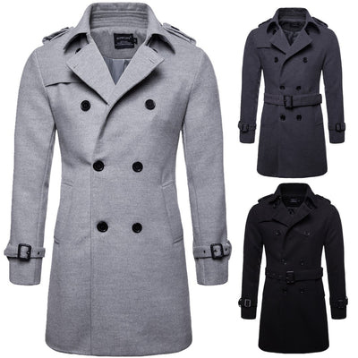 Chaqueta Larga Casual para Hombre - Estilo Europeo y Americano