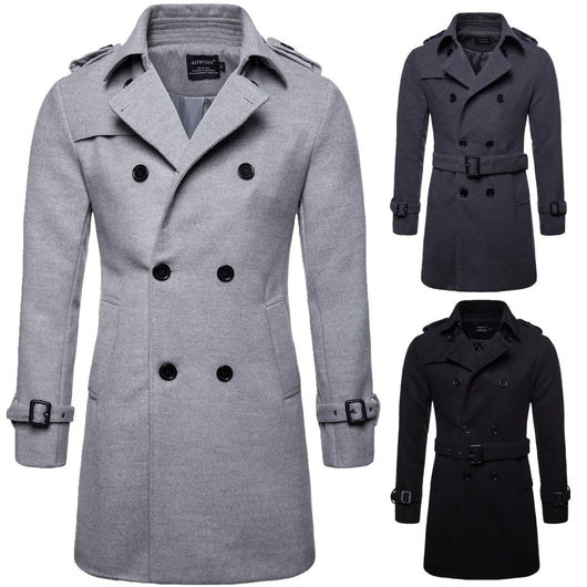 Chaqueta Larga Casual para Hombre - Estilo Europeo y Americano