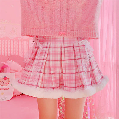 Minifalda Plisada Cuadrille Kawaii de Invierno - Estilo Coreano - Image 3