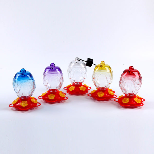 Comedero de Vidrio Pintado para Pájaros - Decoración de Jardín