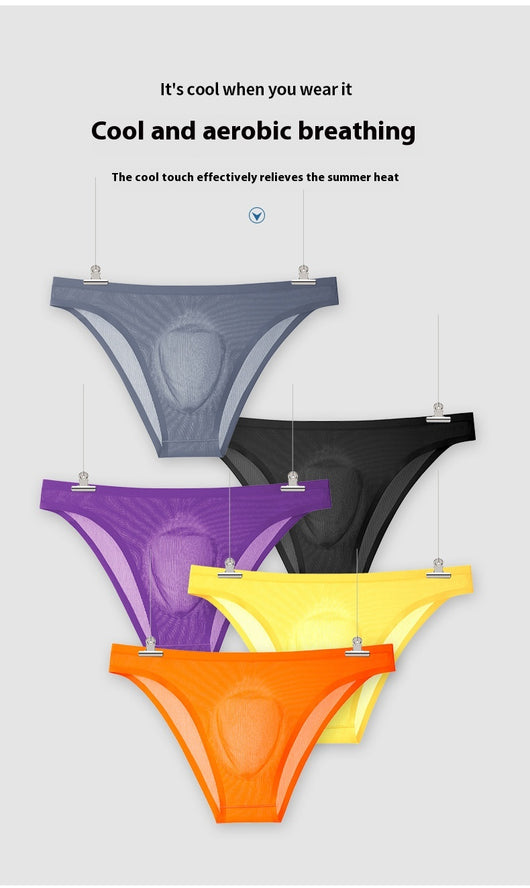 Calzoncillos de Seda de Hielo Translúcidos Ultra Delgados sin Costuras para Hombre - Image 18