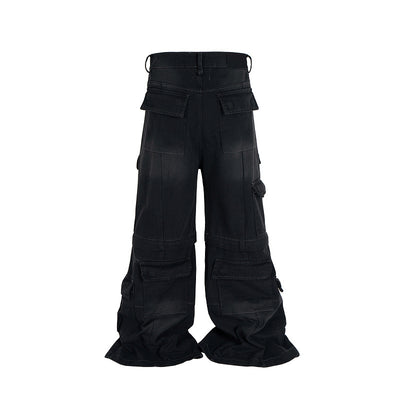 Overol Denim Vintage Desgastado con Bolsillos Múltiples y Doble Uso - Image 4
