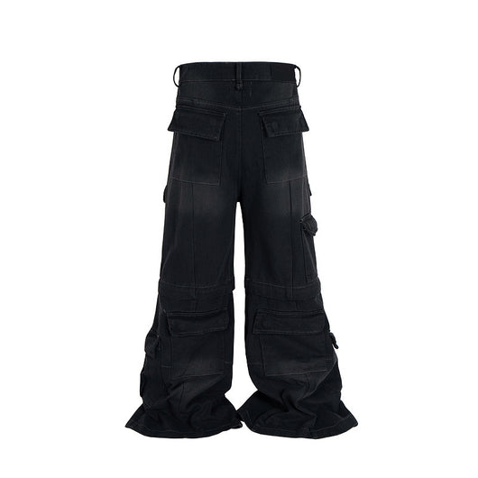 Overol Denim Vintage Desgastado con Bolsillos Múltiples y Doble Uso - Image 4