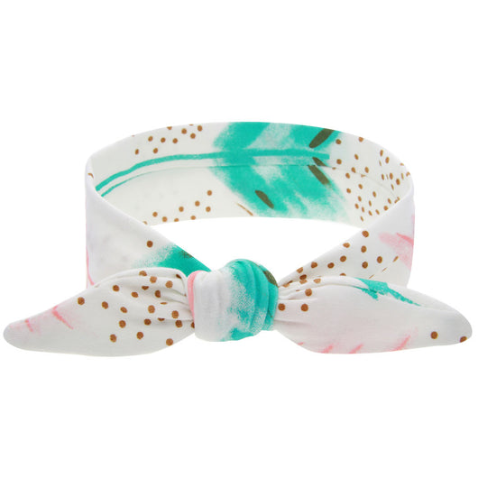 Two blue headbands with white polka dots and knotted bows, one adult-sized and one child-sized, for a matching set. - Image 18