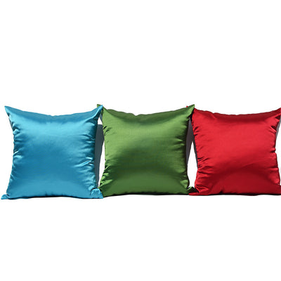 Funda de Almohada de Seda Artificial Color Liso con Cierre - Image 4