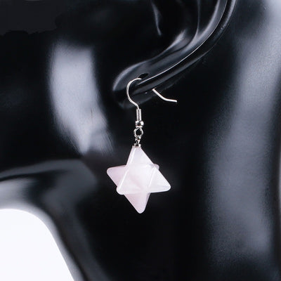Aretes Estrella Merkaba de Cristal Natural Tallado - Image 19