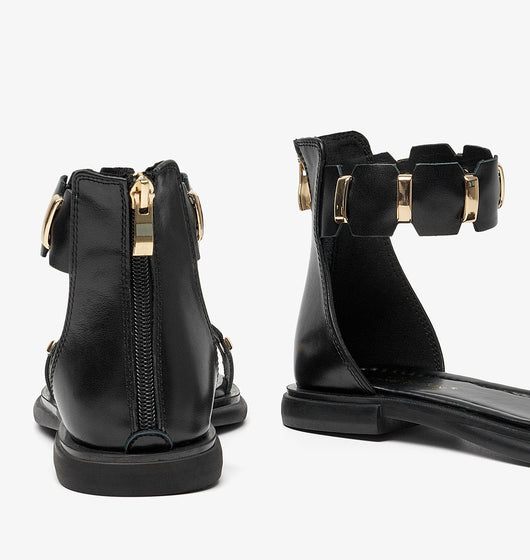 Sandalias de Cuero Minimalistas con Suela Blanda y Diseño Hada - Image 4