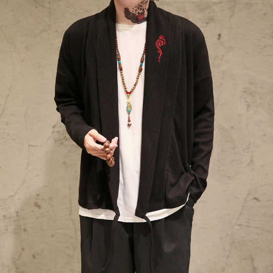 Cardigan Tejido Bordado Hanfu Étnico Holgado