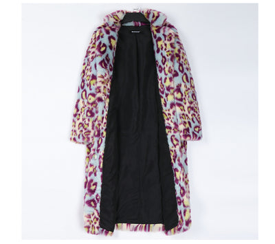 Abrigo de Piel Estampado Leopardo Mujer Largo Slim Invierno - Image 11