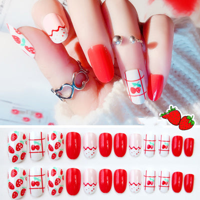 Pegatinas de Uñas Removibles con Diseño de Fresa - Image 2