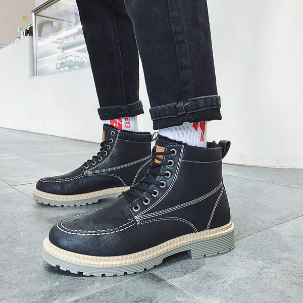 Botas de Trabajo Retro con Suela Gruesa para Hombre - Image 14
