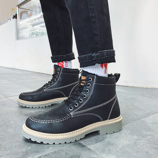 Botas de Trabajo Retro con Suela Gruesa para Hombre - Image 14