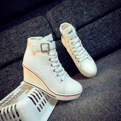 Zapatillas Canvas Altas con Plataforma Lateral de 8cm - Diseño Elevado y Moderno - Image 7