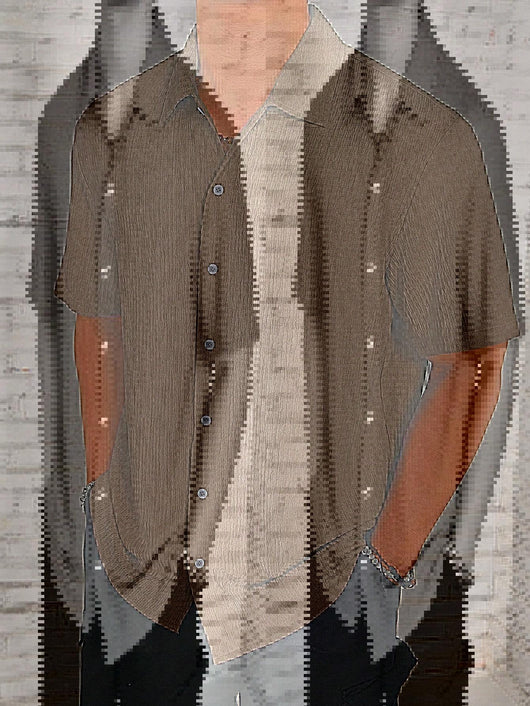 Camisa Casual Retro Resort con Cuello Solapa para Hombre - Image 15