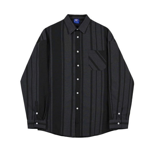 Camisa Casual de Manga Larga Negra para Hombre - Image 2
