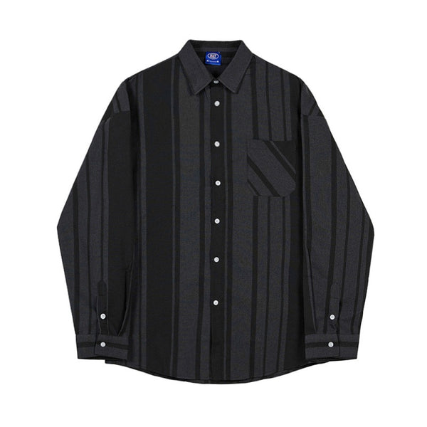 Camisa Casual de Manga Larga Negra para Hombre