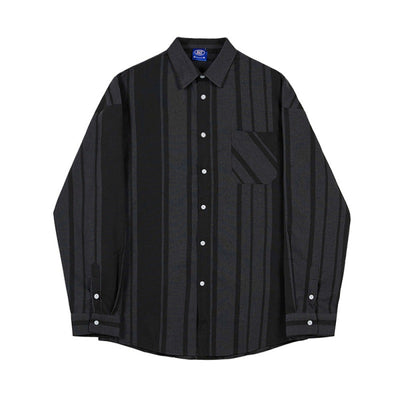 Camisa Casual de Manga Larga Negra para Hombre - Image 2