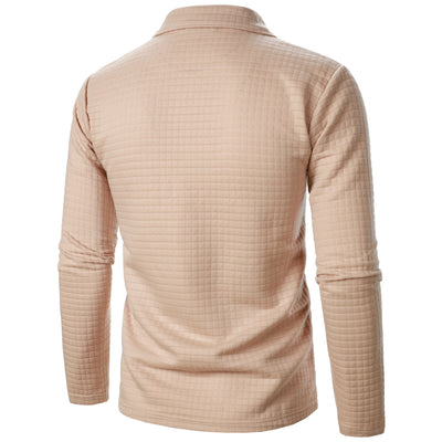 Cardigan Tipo Waffle con Solapa para Hombre - Casual y Versátil - Image 17