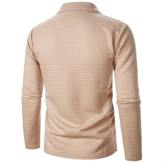 Cardigan Tipo Waffle con Solapa para Hombre - Casual y Versátil - Image 17