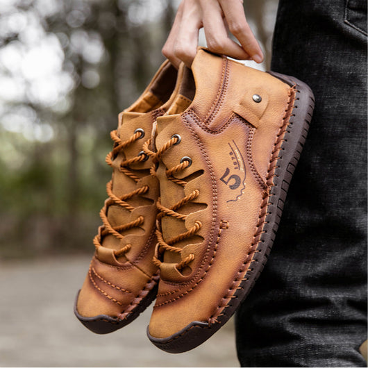 Botas Outdoor de Cuero Cosidas a Mano - Zapatos Oversize para Hombre - Image 18