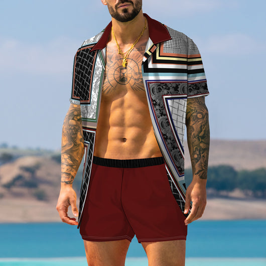 Traje Estampado Retro Moderno para Hombre - Image 12