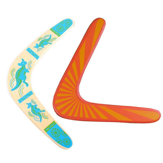 Juguete Boomerang en V de Madera Curva