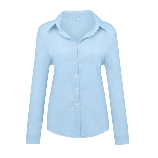 Blusa Cardigan Suelta con Solapa y Botones - Camisa Manga Larga para Mujer - Image 13