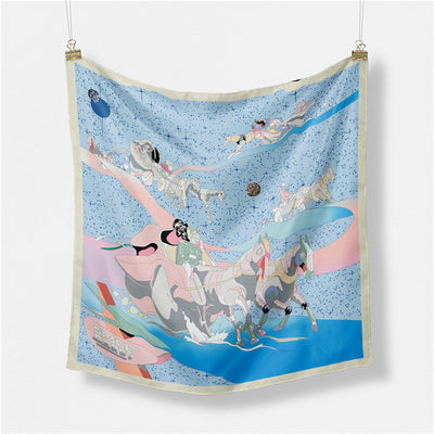 Pañuelo de Seda Estampado Minimalista - Elegancia Versátil - Image 11