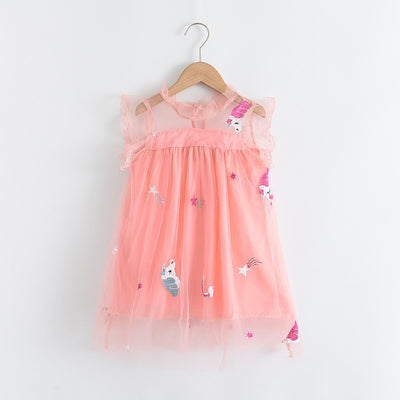 Vestido Infantil Princesa Verano con Bordado y Malla Delicada - Image 35