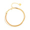 Pulsera Tobillera Doble Serpiente Chapada en Oro Rosa 18K