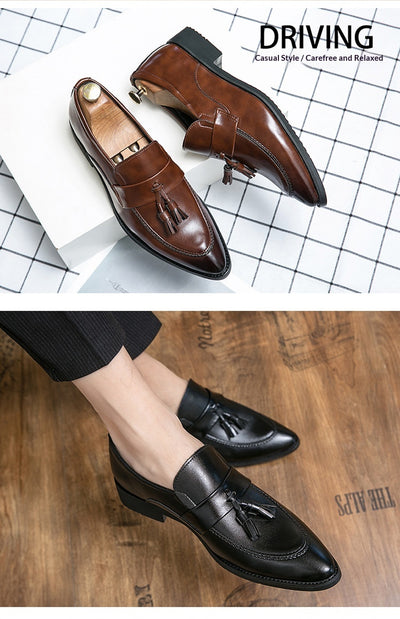 Zapatos de Cuero Casual Elegante con Borlas - Estilo Británico para Hombre - Image 16