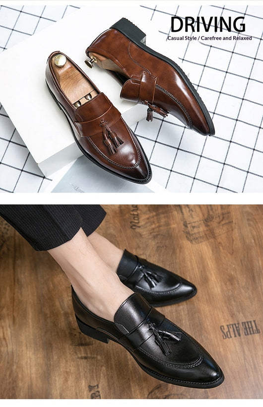 Zapatos de Cuero Casual Elegante con Borlas - Estilo Británico para Hombre - Image 16