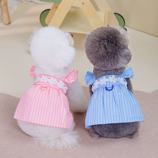 Vestido Princesa para Mascotas con Rayas Verticales