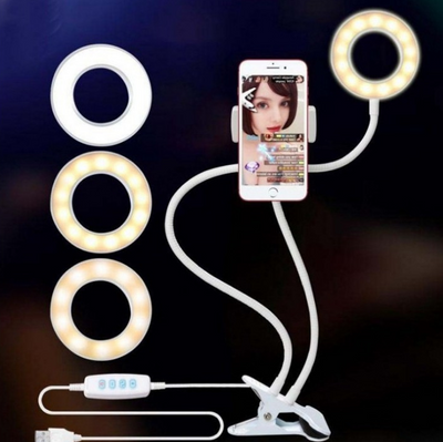 Aro de Luz LED para Selfies con Soporte Ajustable - Iluminación Profesional 8cm - Image 6