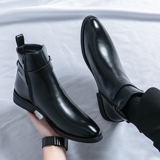 Botas Martin de Cuero Estilo Británico con Cierre Lateral para Hombre - Image 5