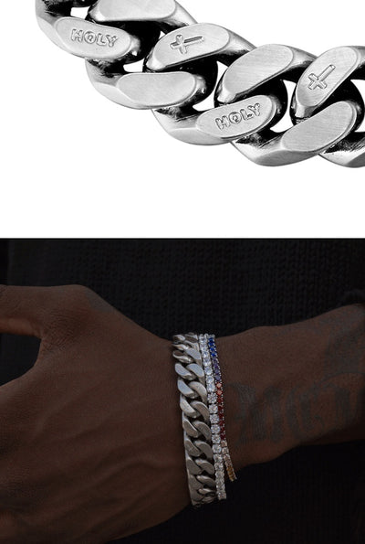 Pulsera Cubana Doble Cara Cepillada para Hombre - Estilo Casual - Image 9