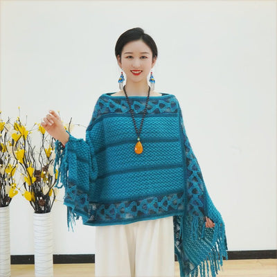Chal Pullover Étnico con Diseño de Diamantes - Image 29