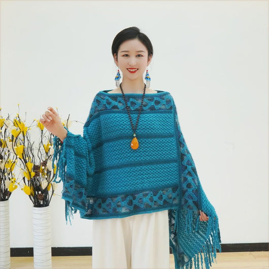 Chal Pullover Étnico con Diseño de Diamantes - Image 29