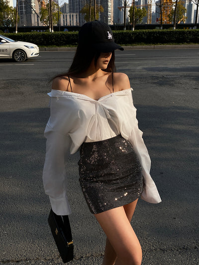 Blusa Blanca Manga Larga con Diseño Exclusivo para Mujer - Image 5