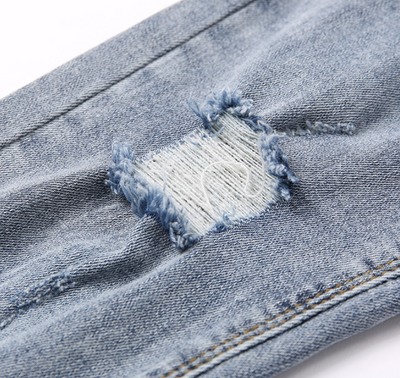 Pantalones Vaqueros Rotos Azul Claro Ajustados para Mujer - Corte Lápiz Largo - Image 10