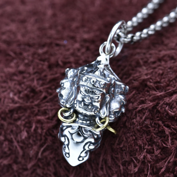 Colgante Vajra Tibetano Retro Personalizado en Plata de Ley S925
