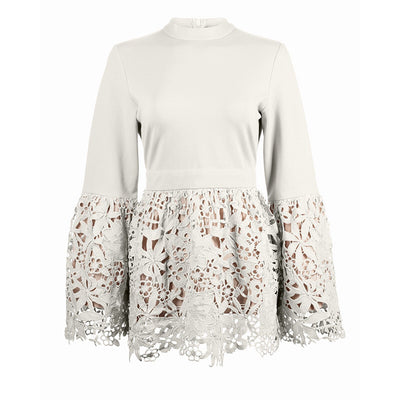 Blusa Elegante Talla Grande con Encaje y Mangas Acampanadas para Mujer - Image 12