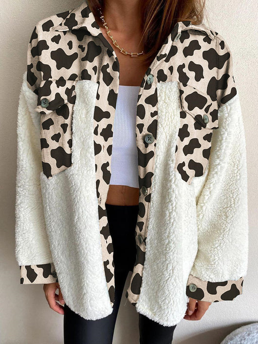 Chaqueta Polar Mujer Estampado Leopardo Suave - Image 2