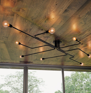 Lámpara de Techo Industrial Loft Retro Araña Hierro Forjado Decorativa